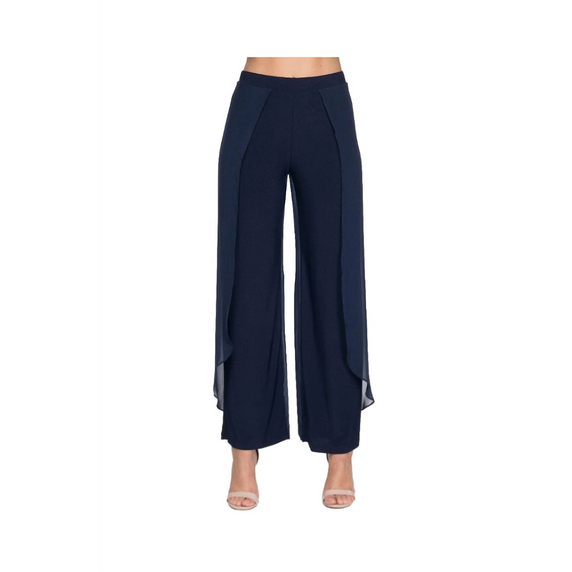 New Last Tango Chiffon Drapes Pant In Navy